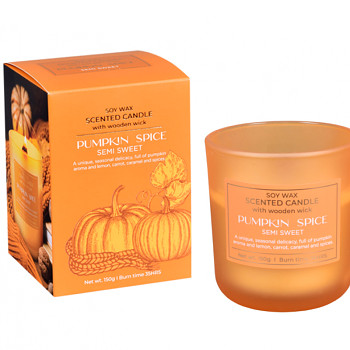 Svíčka von.ve skle PUMPKIN SP.-SWEET 150g/dř.k./kr