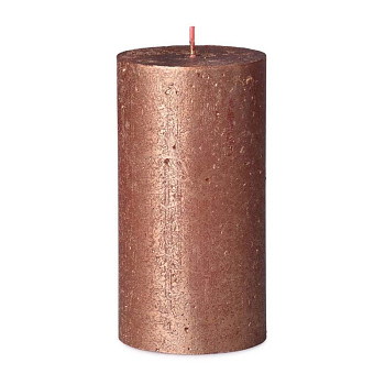 BOLSIUS RUSTIC SHIMMER VÁLEC 68X130MM COPPER, MĚDĚNÁ SVÍČKA