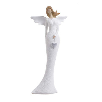 Keramický stojící glitrovaný anděl 28cm