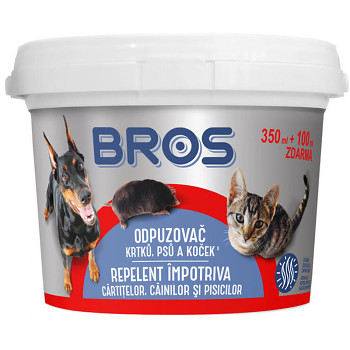 Bros - práškový odpuzovač krtků, psů a koček 350 ml + 100 ml zdarma