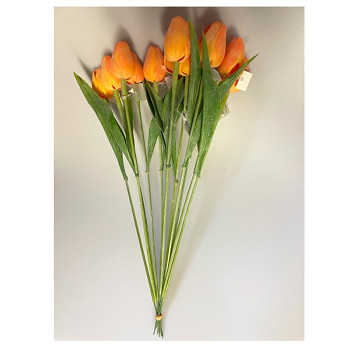 Plastový tulipán s drátkem ve stonku 5cm/dl.40cm - Lt Orange