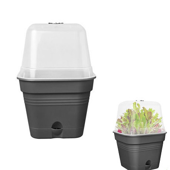 Květináč Green Basics growpot square all-in-1 20 cm - living black