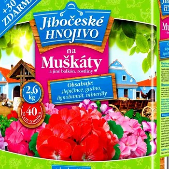 Jihočeské hnojivo - Muškáty 2kg + 30% zdarma