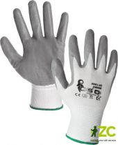 Rukavice polomáčené nylonové s eurozávěsem - Abrak vel. 8
