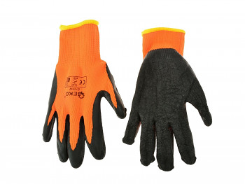 Pracovní zimní rukavice vel. 8 oranžové GEKO