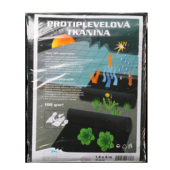 Tkaná textilie 90g - 1,5 x 5 m černá